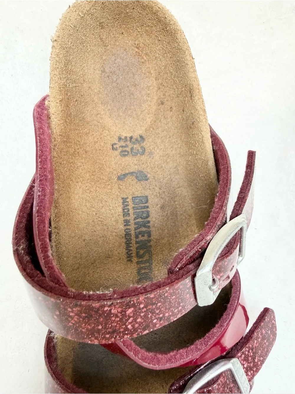 Birkenstock SALINA Burgundy Kids Sandal Cosmic Sparcle Mix Size EU 33 L2  Girl.